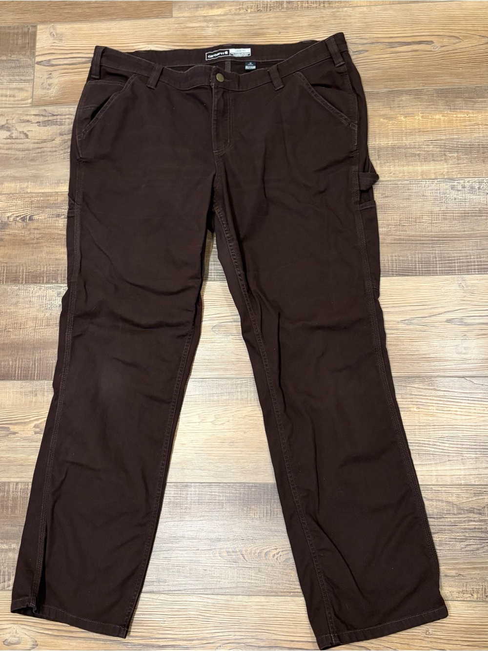 Carhartt Women’s work chore Brown Straight-Leg Utility Pants 18 loose fit